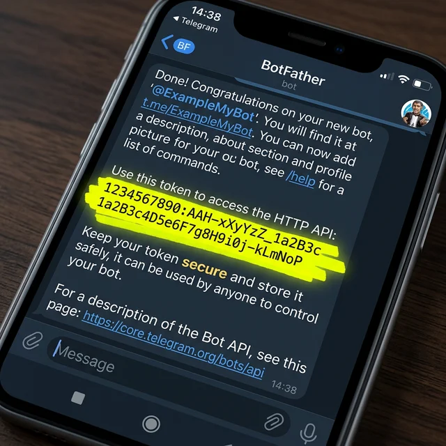 O Token da API HTTP em destaque, informando tratar-se de uma informação importante a qual o usuário deve guardar.
