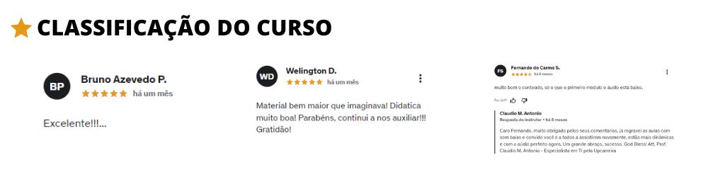 Classificação do Curso Python
